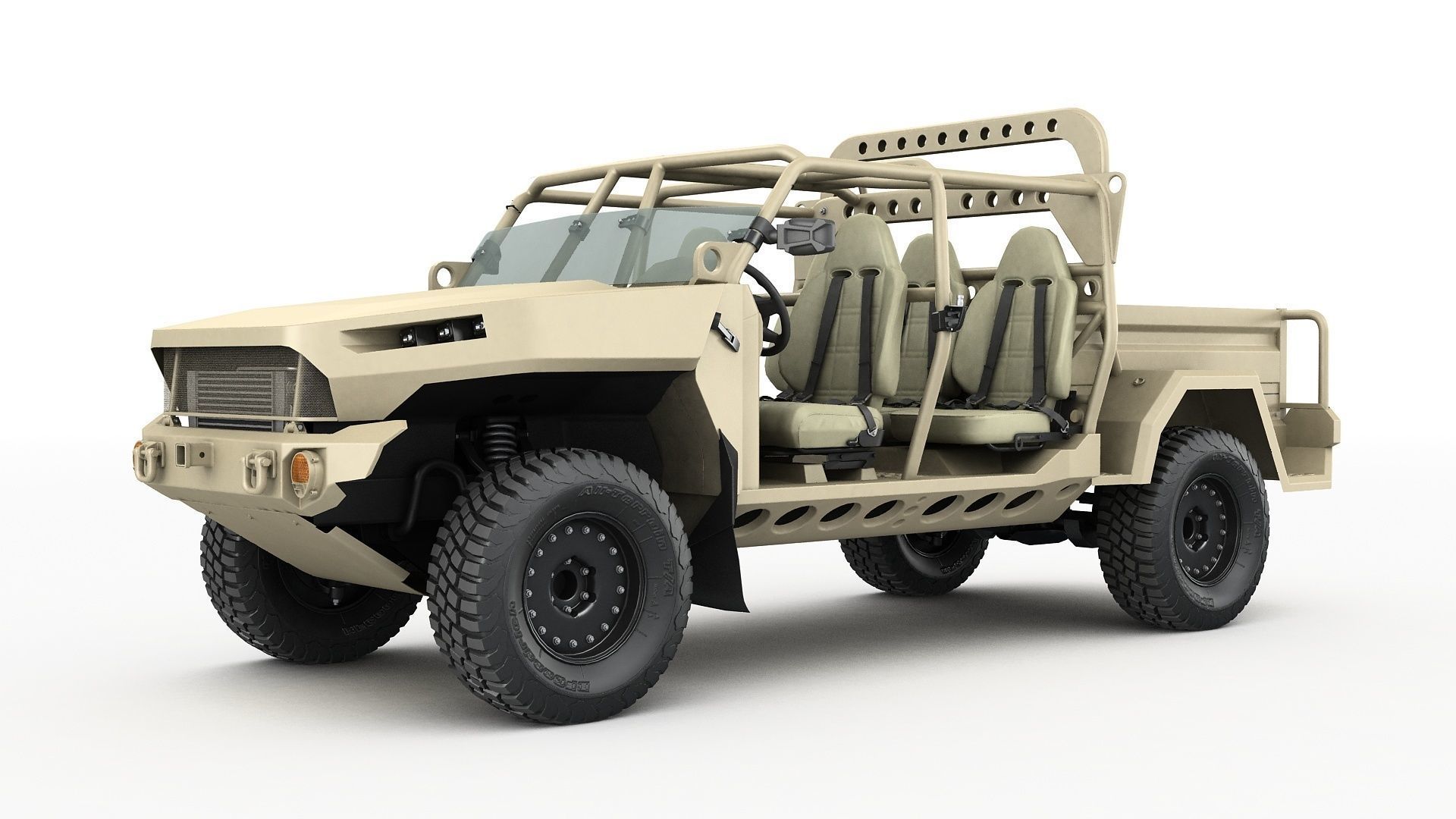 Electric Chevy Colorado ZR2 military ISV 3D model_3