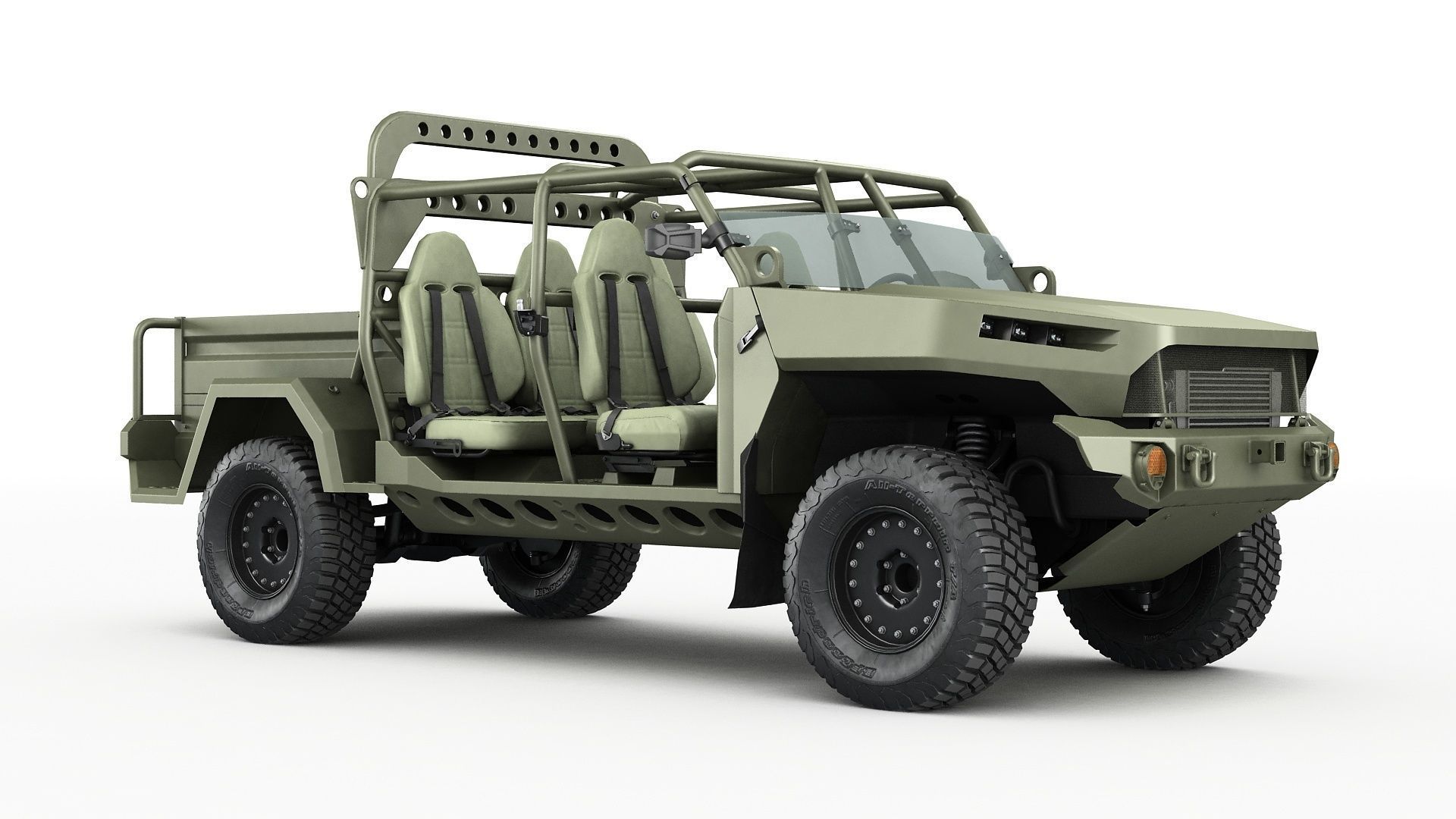 Electric Chevy Colorado ZR2 military ISV 3D model_4