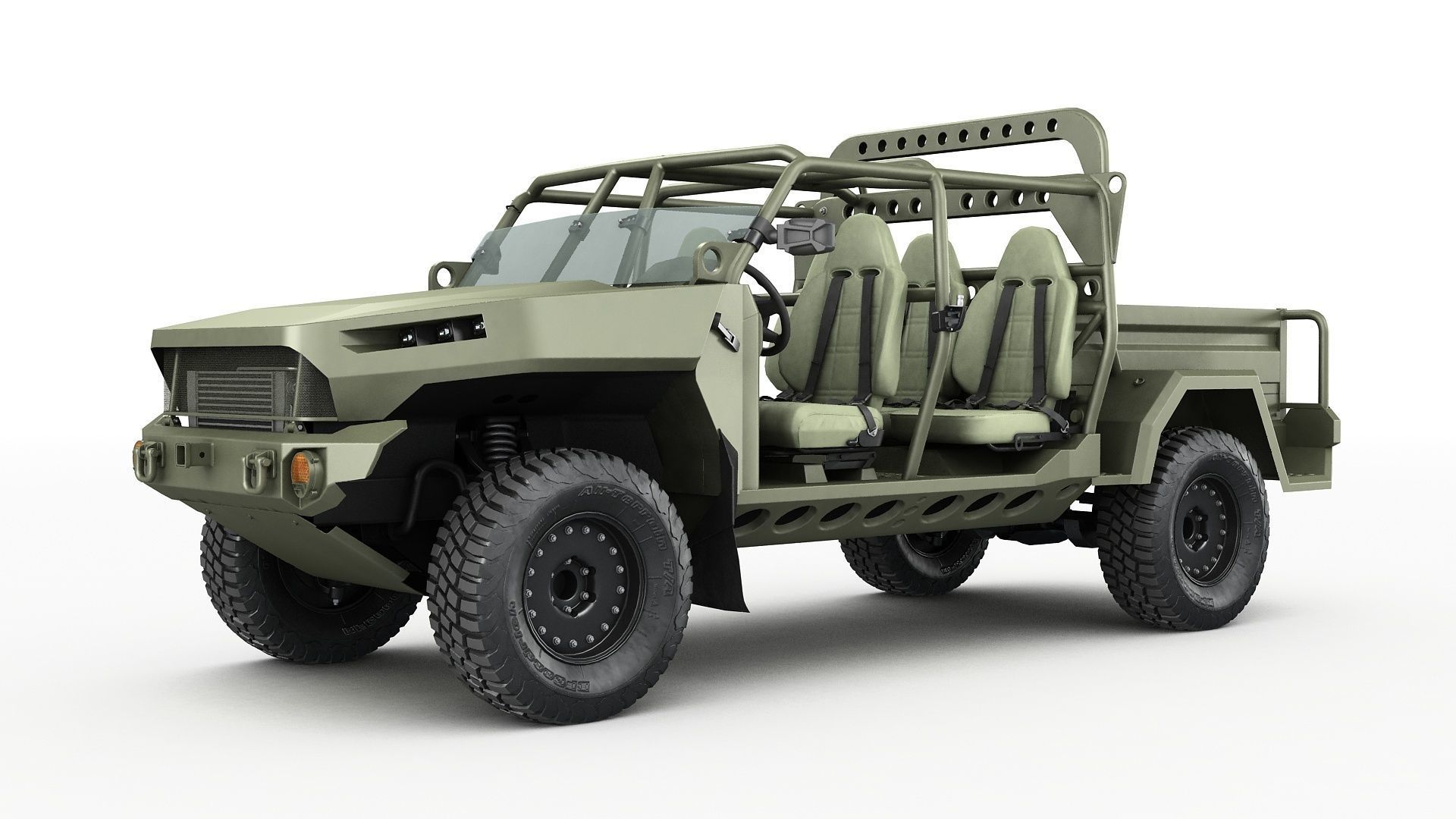 Electric Chevy Colorado ZR2 military ISV 3D model_2