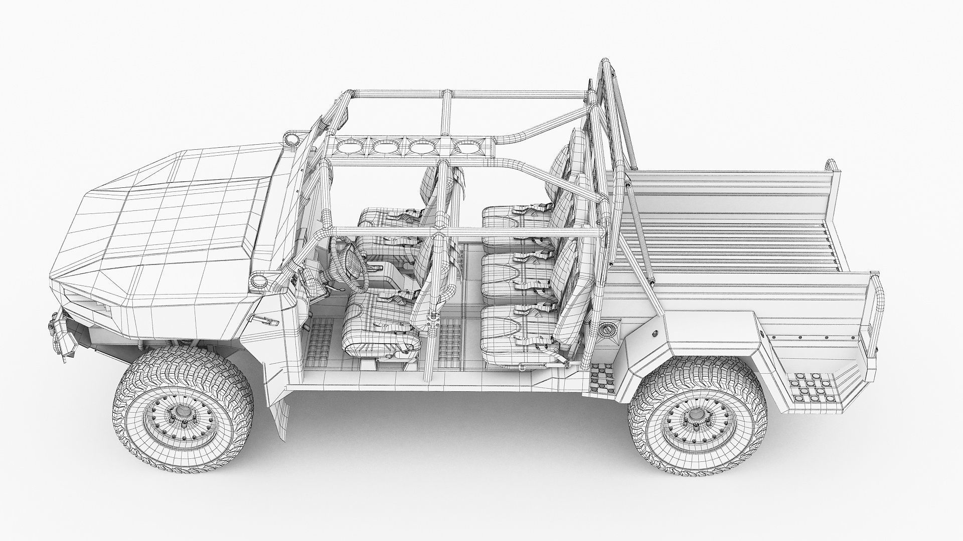 Electric Chevy Colorado ZR2 military ISV 3D model_32