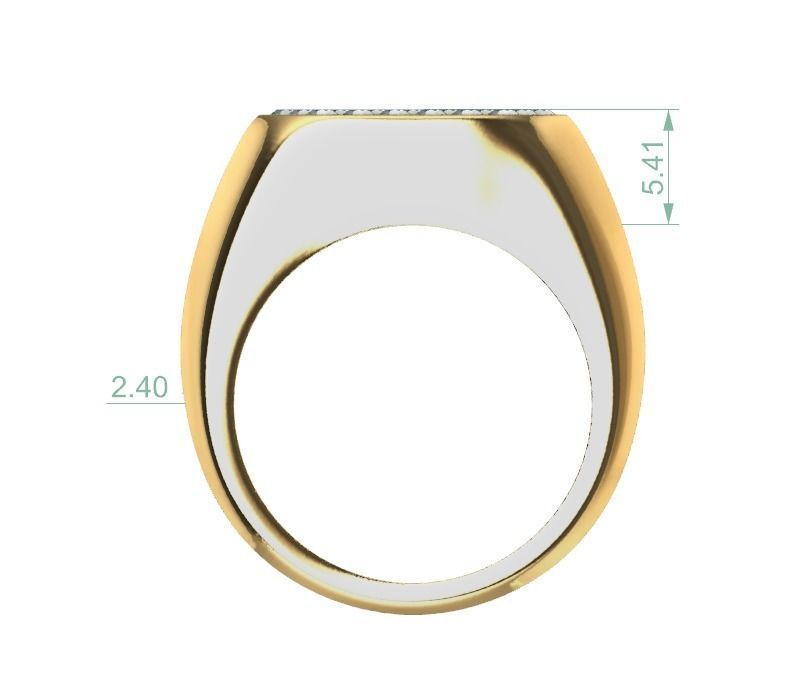 Anillo para hombre estilo pave 3D print model_5