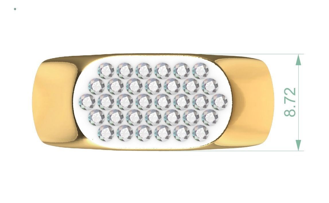 Anillo para hombre estilo pave 3D print model_4