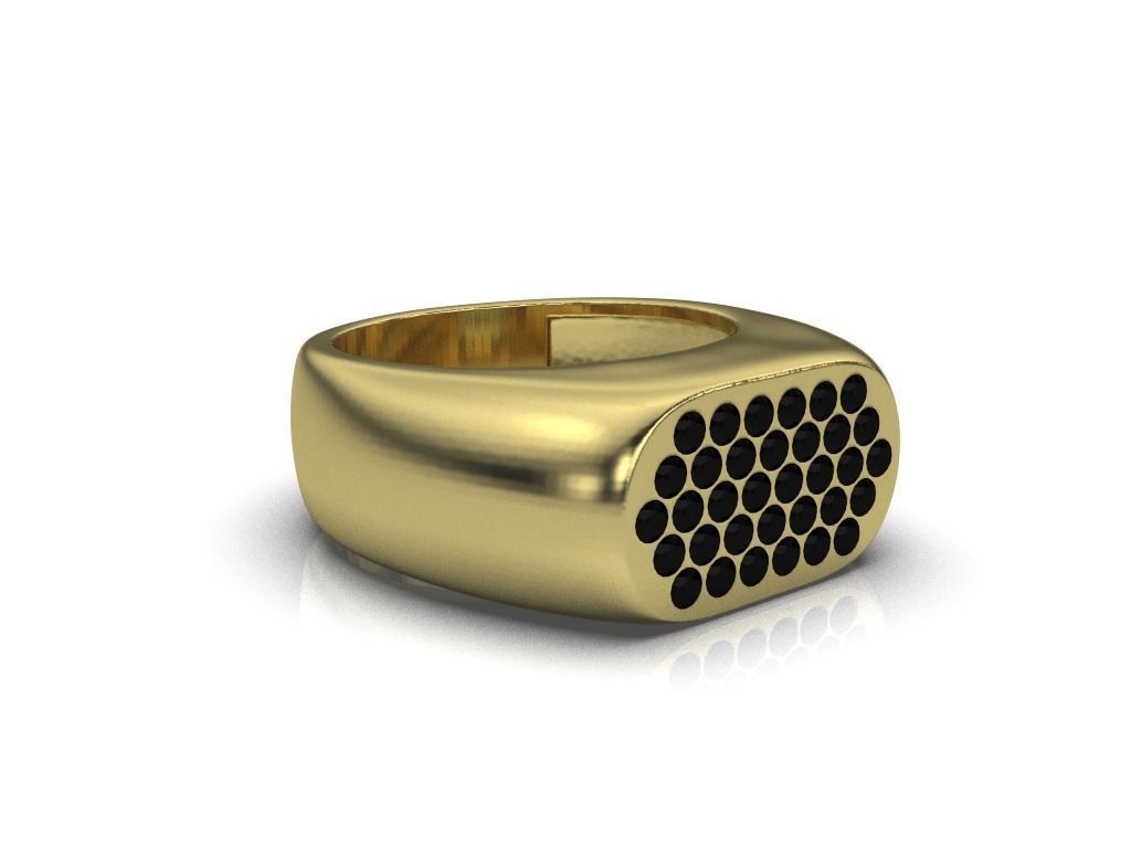 Anillo para hombre estilo pave 3D print model_1
