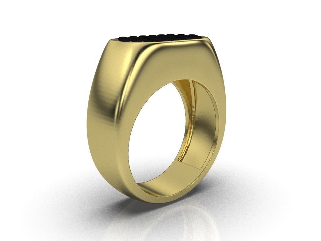 Anillo para hombre estilo pave 3D print model_3