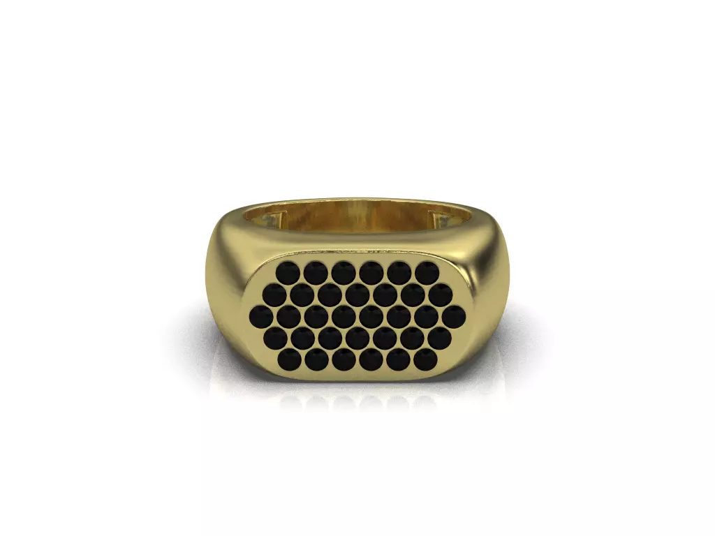 Anillo para hombre estilo pave 3D print model_0