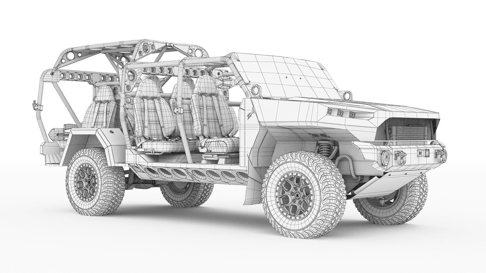 Chevy Colorado ZR2 military ISV collection 3D model_21