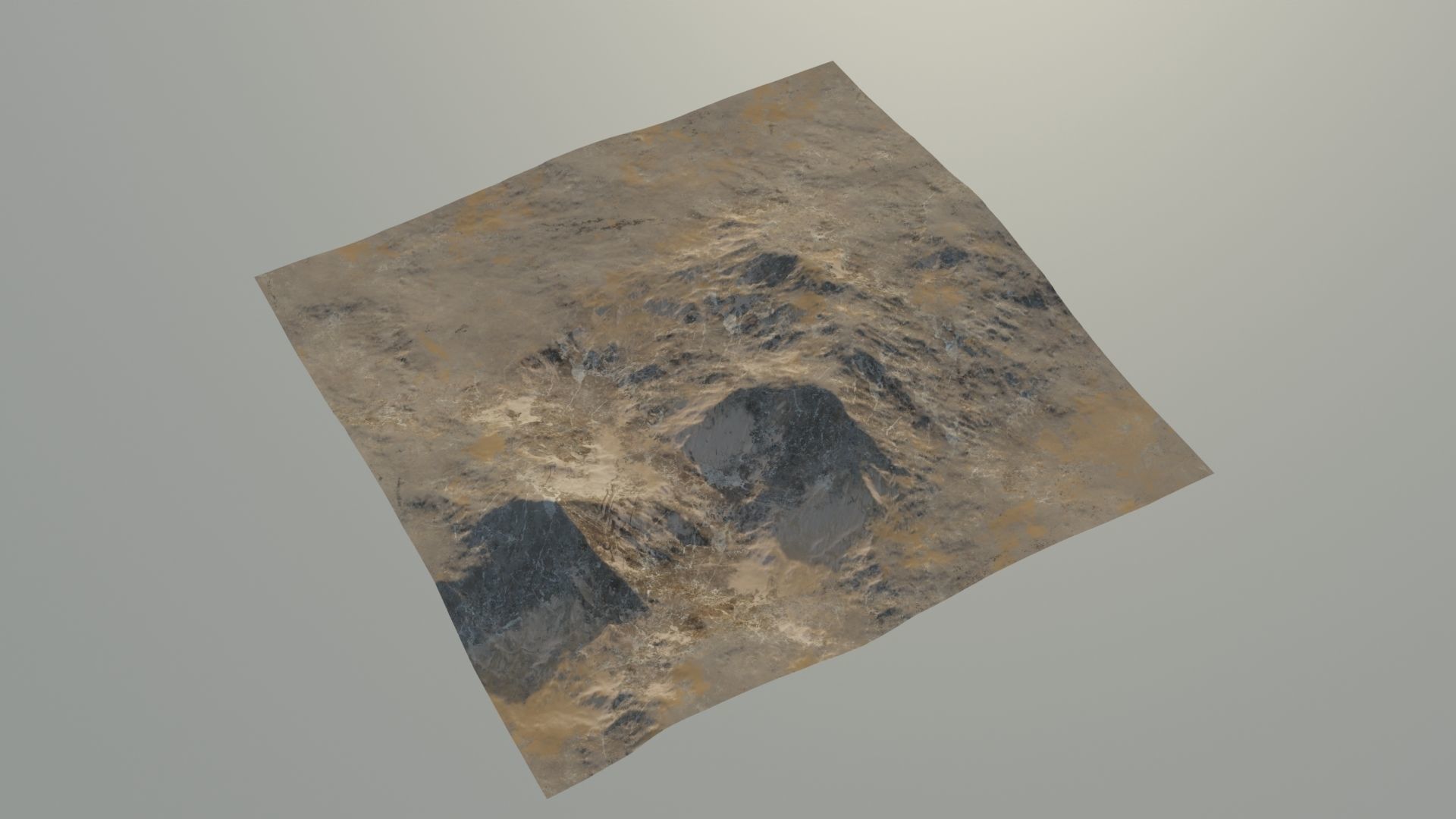 Landscape 3D model mountain in desert Low-poly 3D model_8
