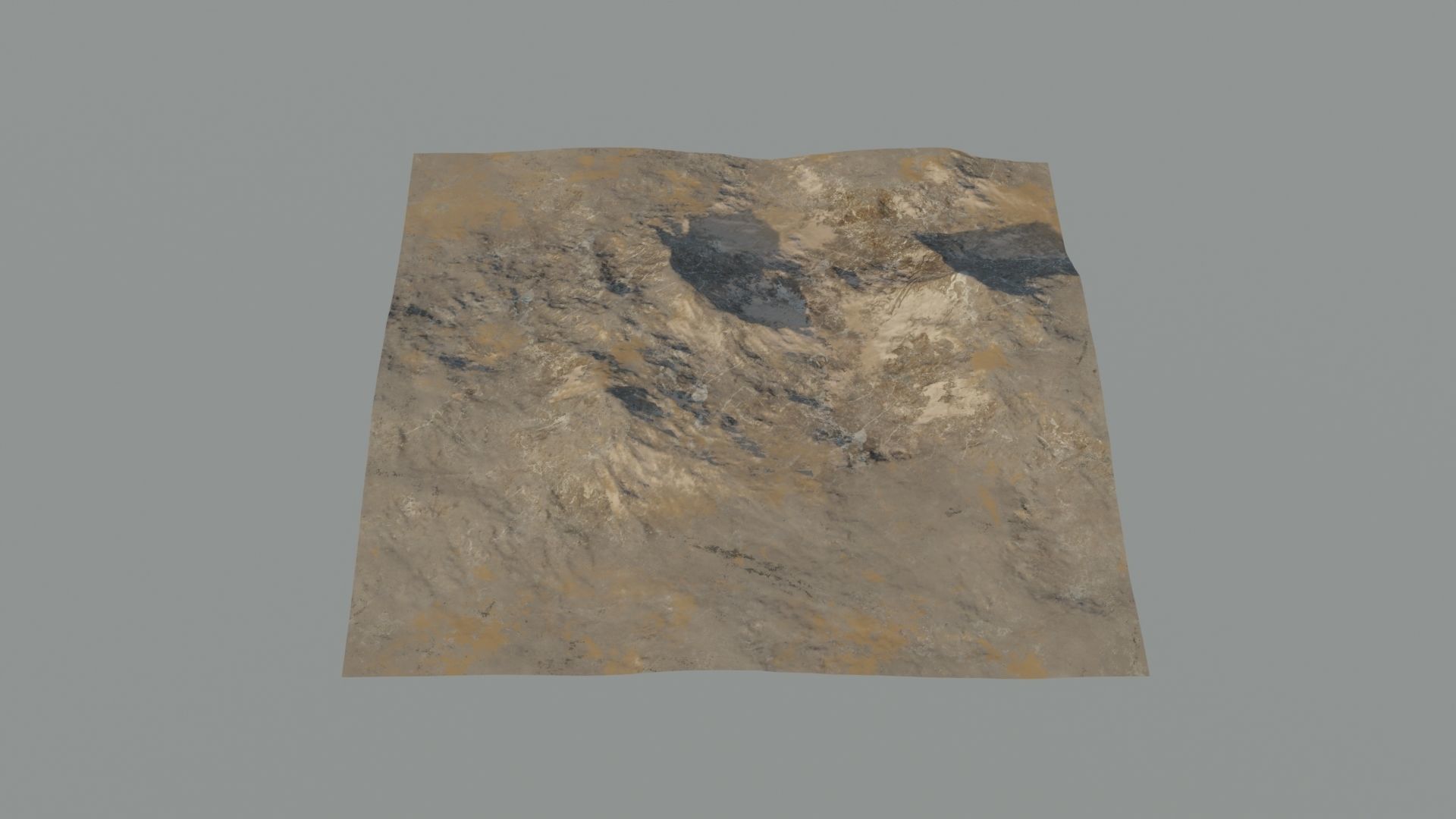 Landscape 3D model mountain in desert Low-poly 3D model_2