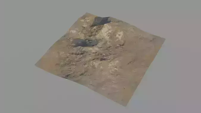 Landscape 3D model mountain in desert