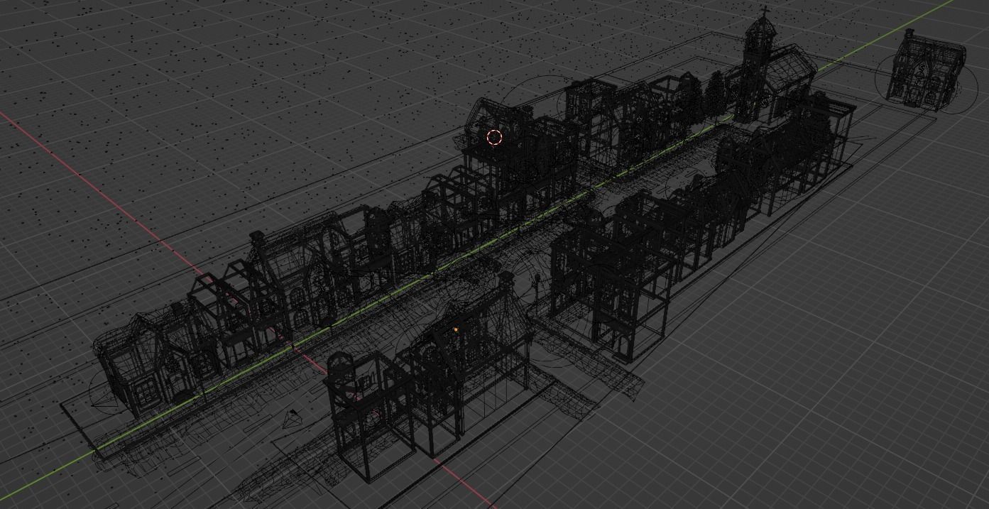 Winter Street Low-poly 3D model_4