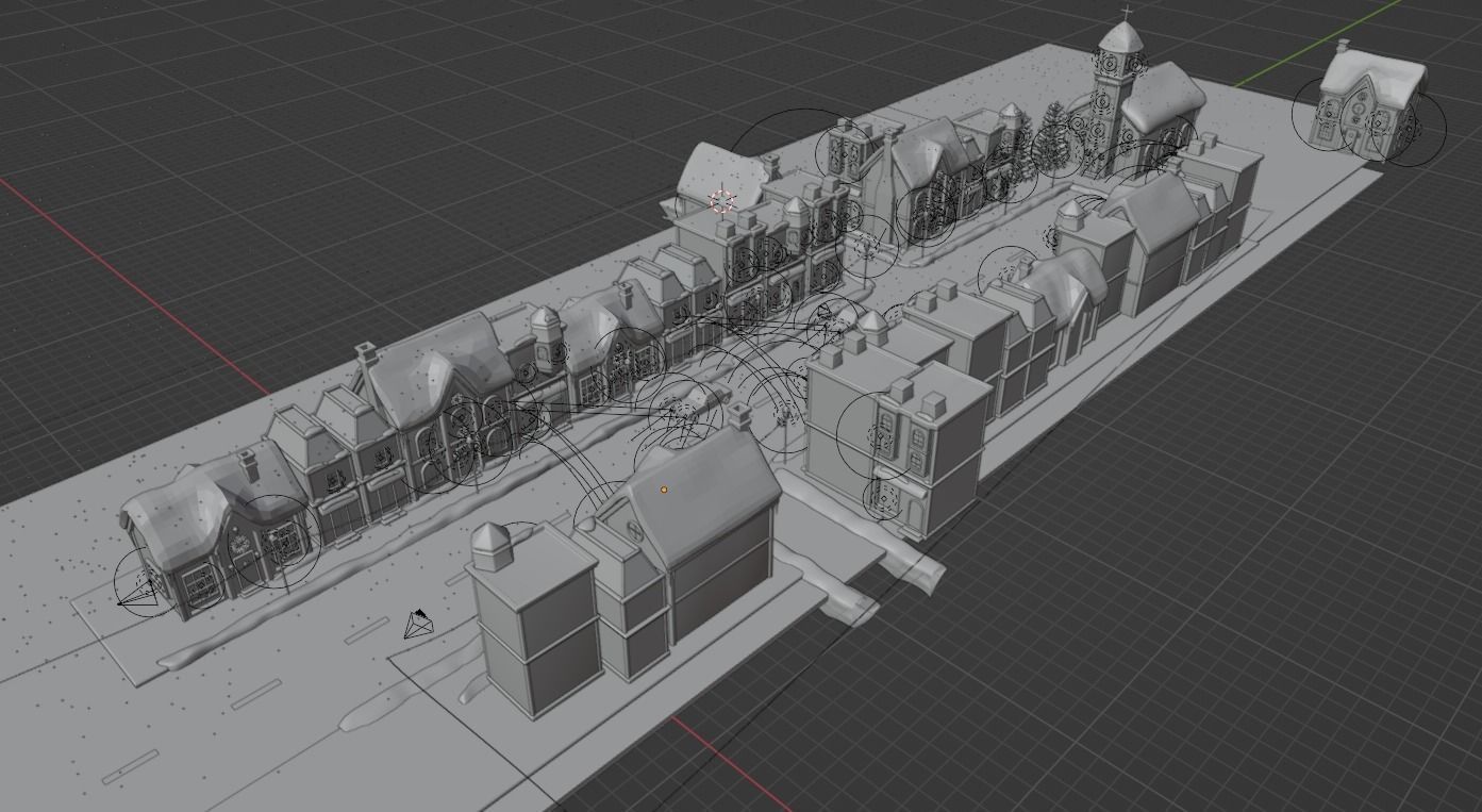 Winter Street Low-poly 3D model_5