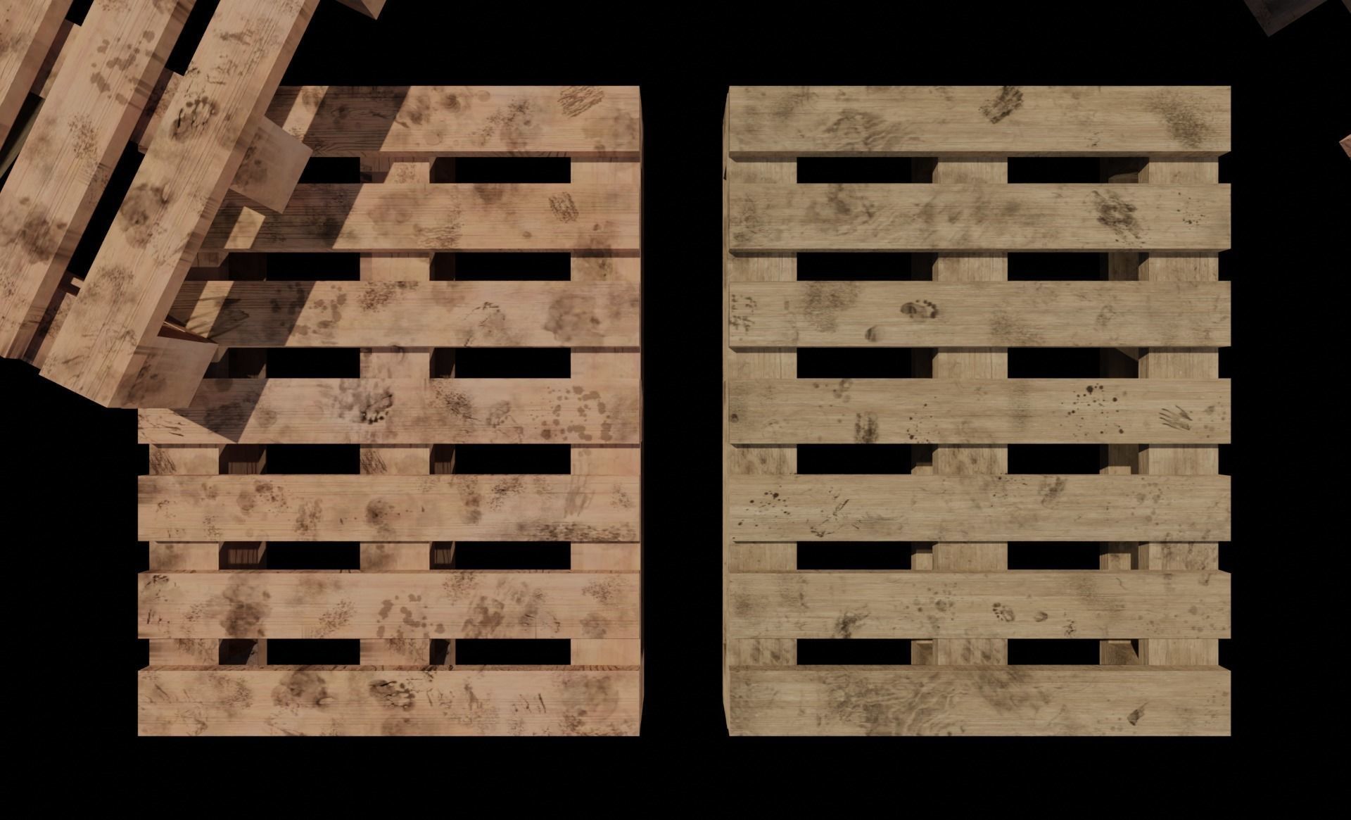 wooden pallet Free low-poly 3D model_7