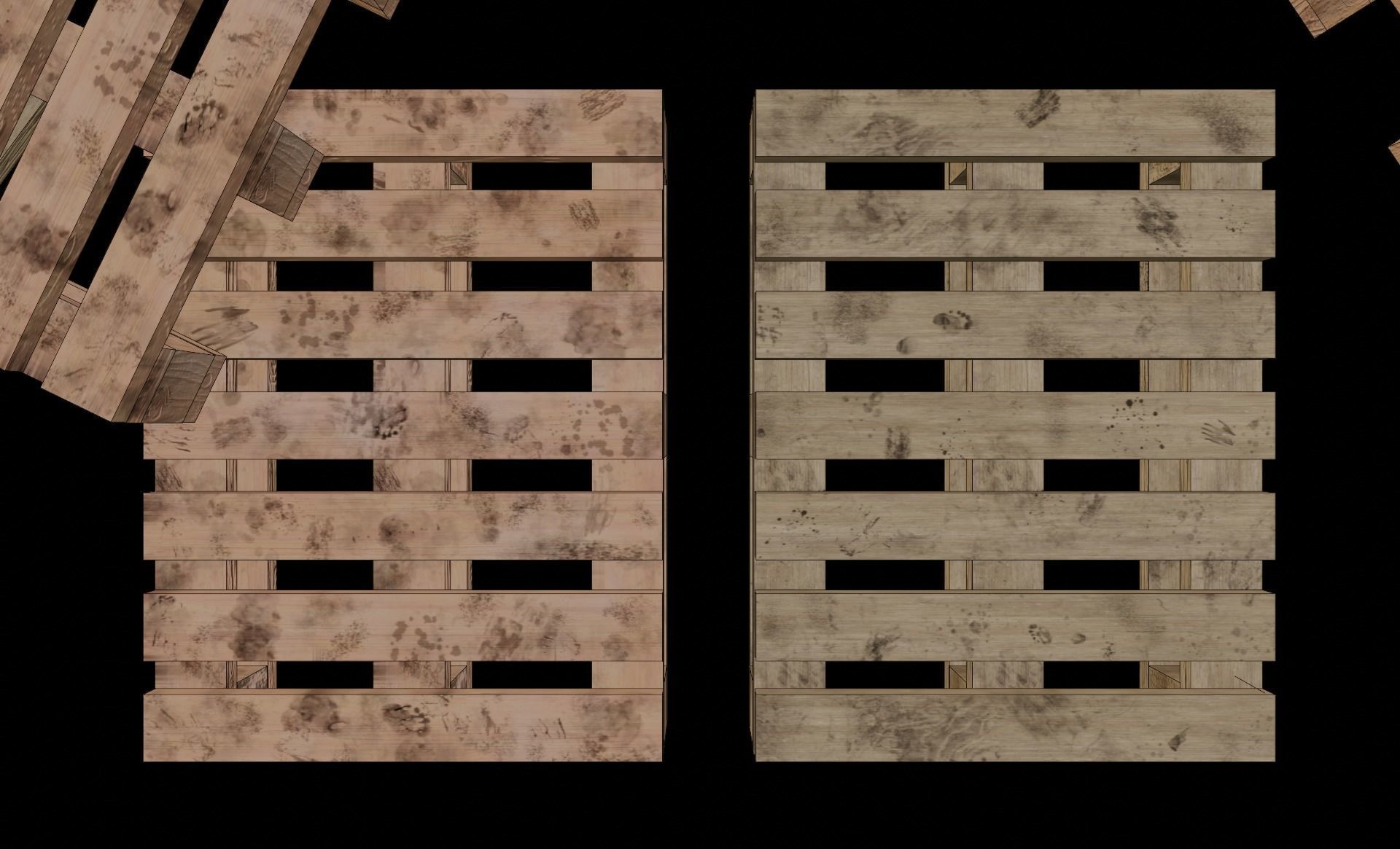 wooden pallet Free low-poly 3D model_8