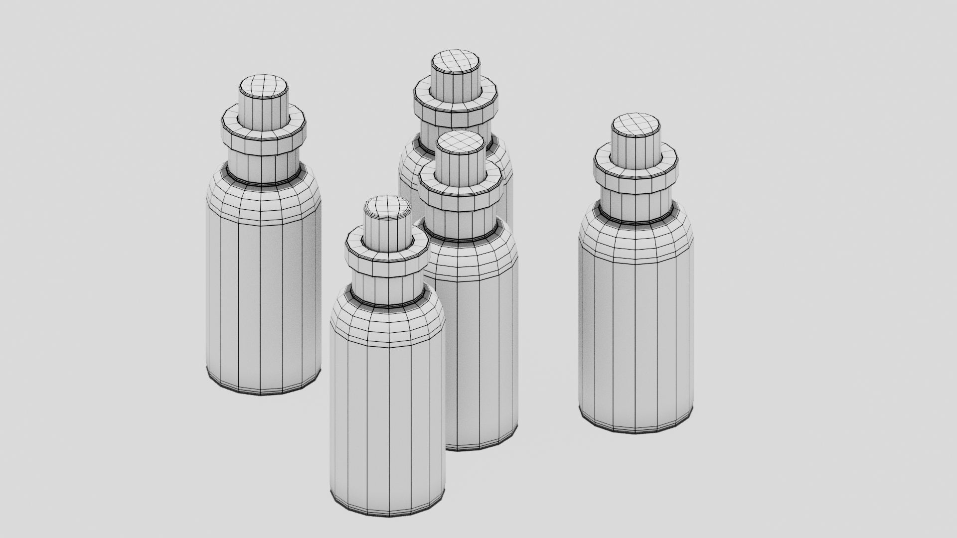 OB 00 14 vampire hunter five small bottles Low-poly 3D model_7