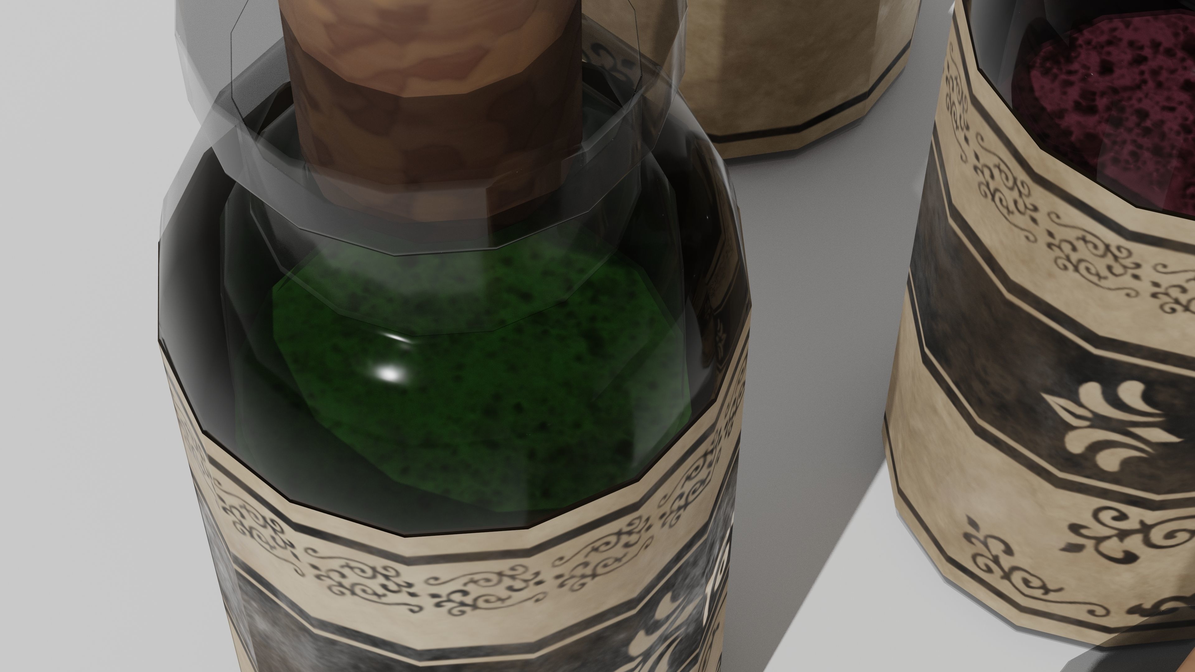 OB 00 14 vampire hunter five small bottles Low-poly 3D model_3
