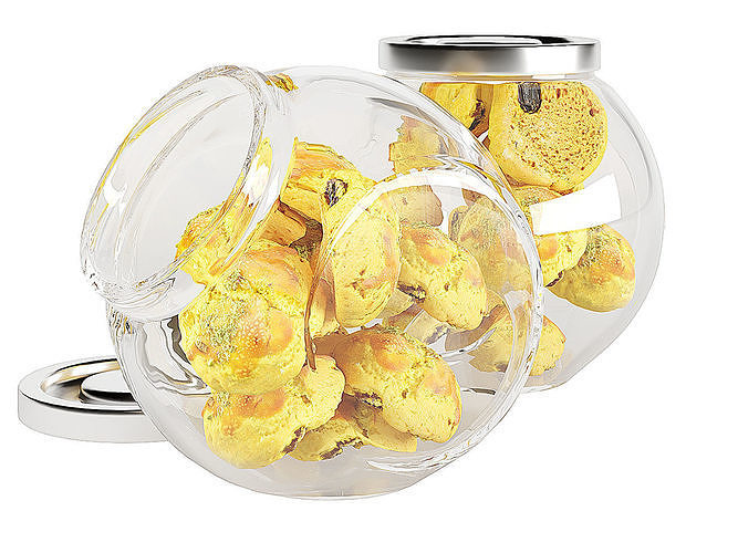 Chocolate Chip Cookies in a Glass Jar  09 3D model 4