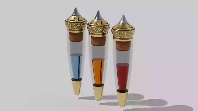 OB 00 15 vampire hunter three small vials Low-poly 3D model