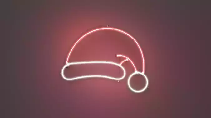 Santa Hat - Neon Sign 3D model