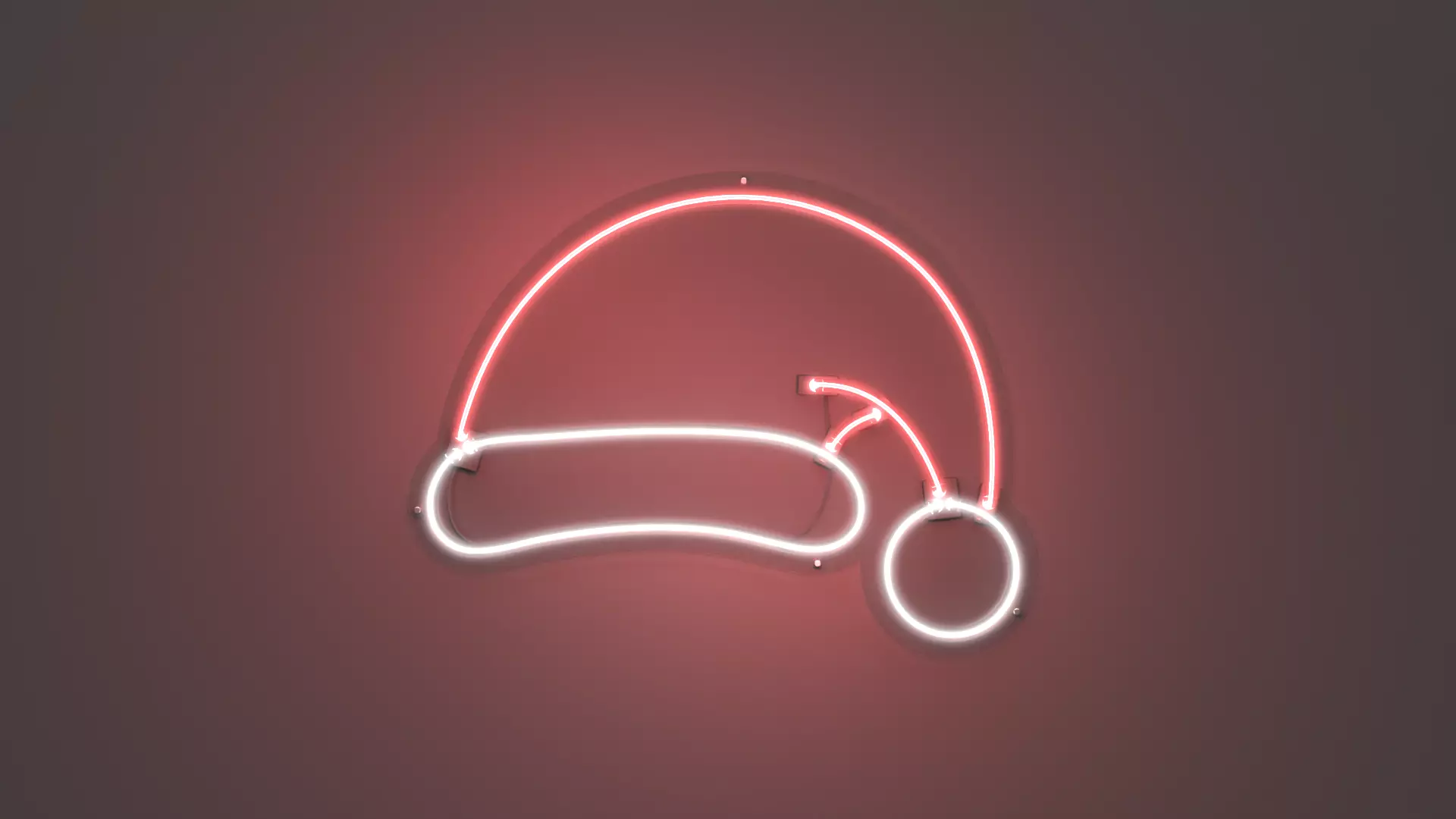 Santa Hat - Neon Sign 3D model_0