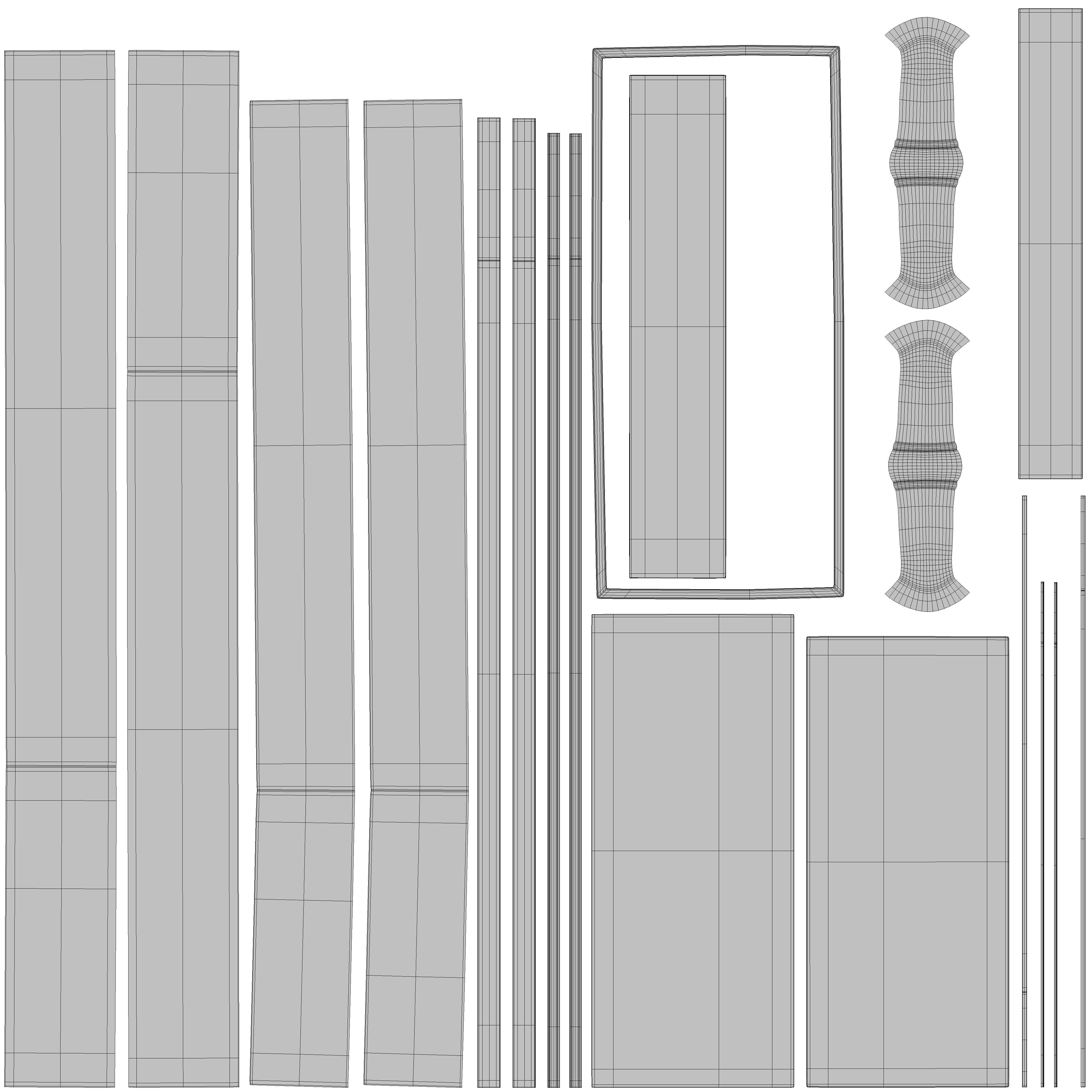 Bookshelf PBR wooden bookcase 3D model_14