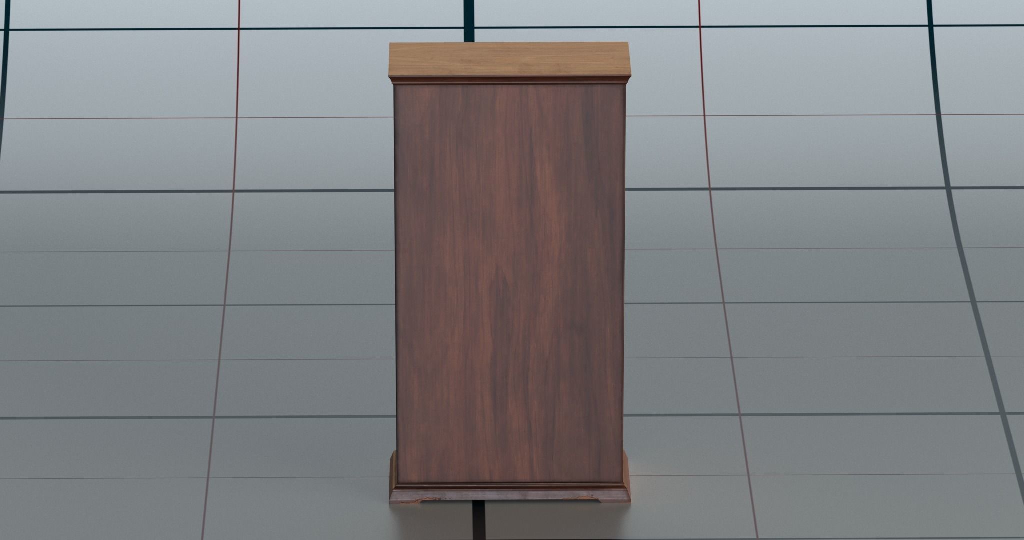 Bookshelf PBR wooden bookcase 3D model_4