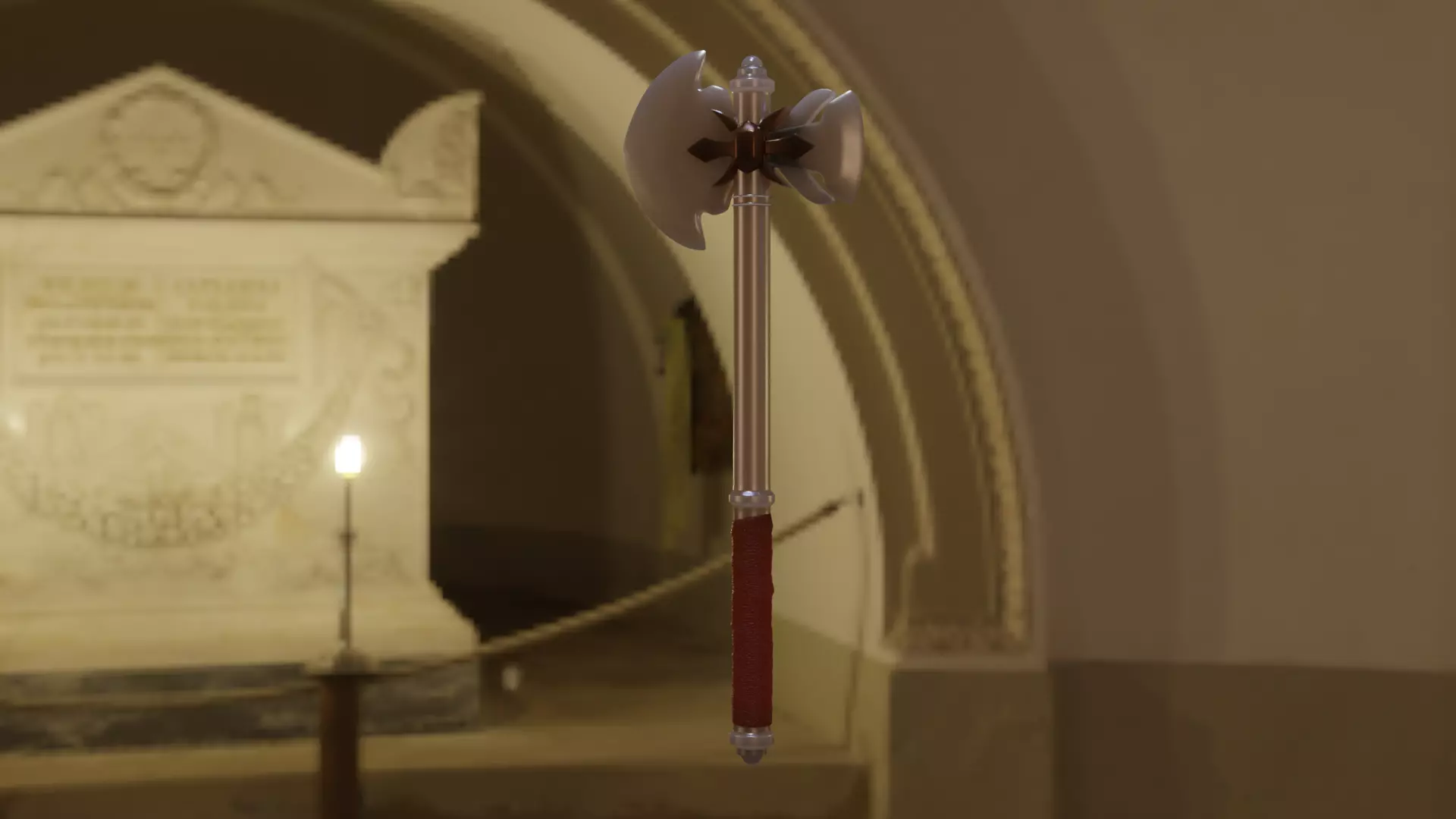 Battle Axe Lowpoly 3D model Free low-poly 3D model