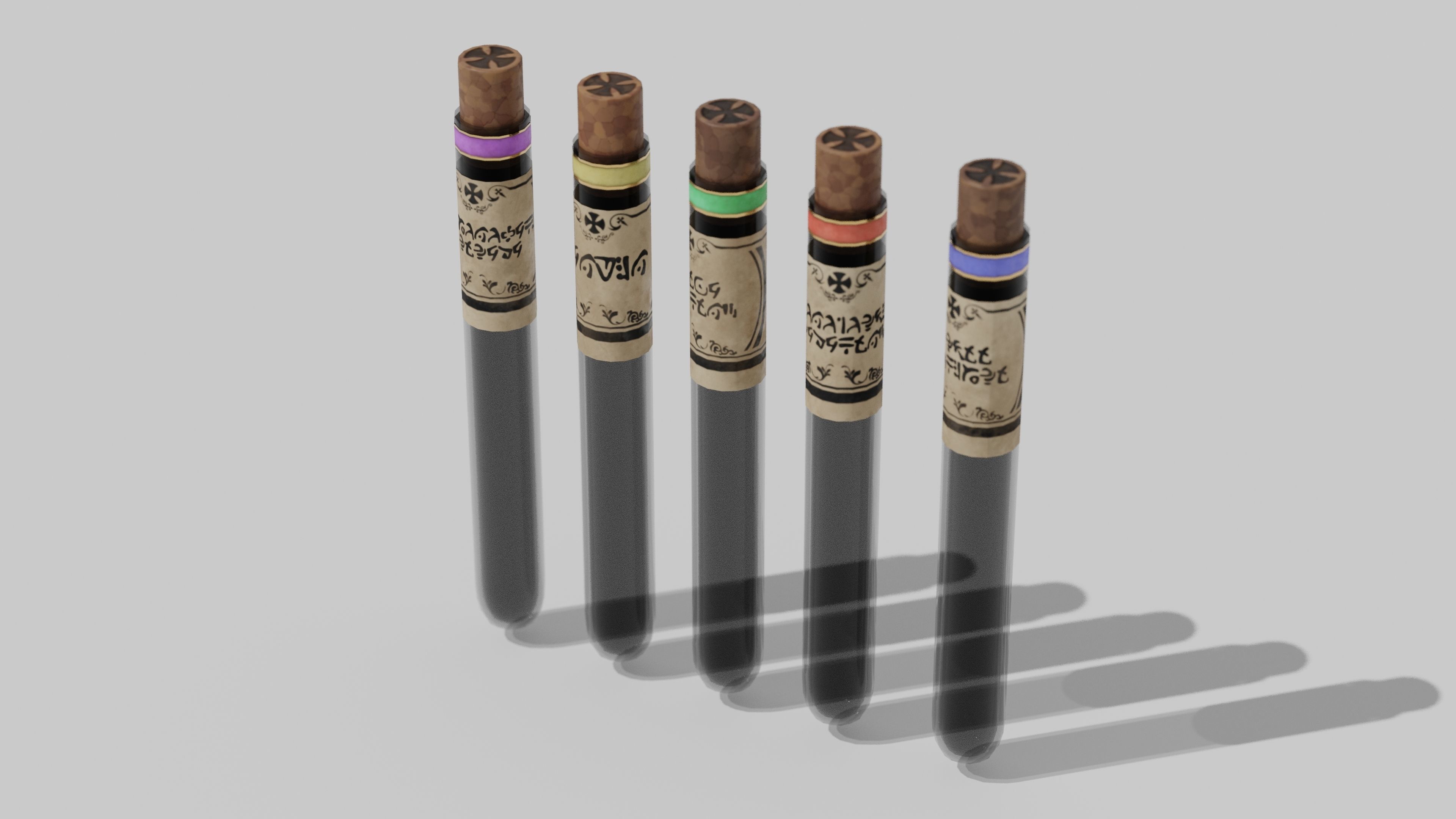OB 00 16 vampire hunter five test tubes Low-poly 3D model_1