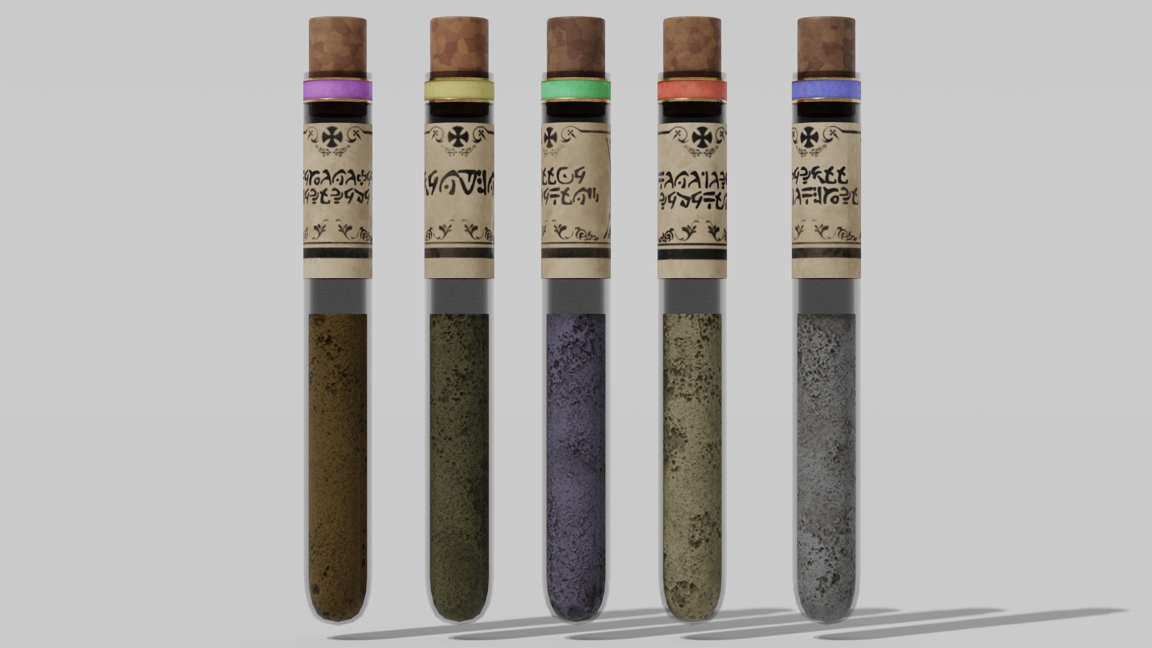 OB 00 16 vampire hunter five test tubes Low-poly 3D model_8