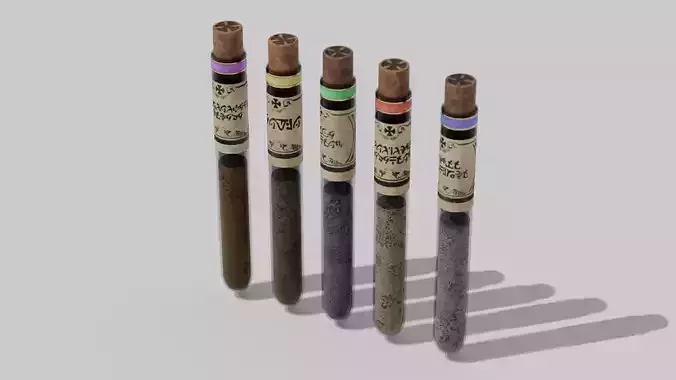 OB 00 16 vampire hunter five test tubes Low-poly 3D model