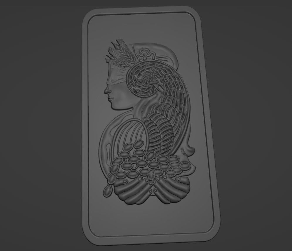 PAMP SUISSE LADY FORTUNA COIN RELIEF CNC CAM PRINT 3D print model_2