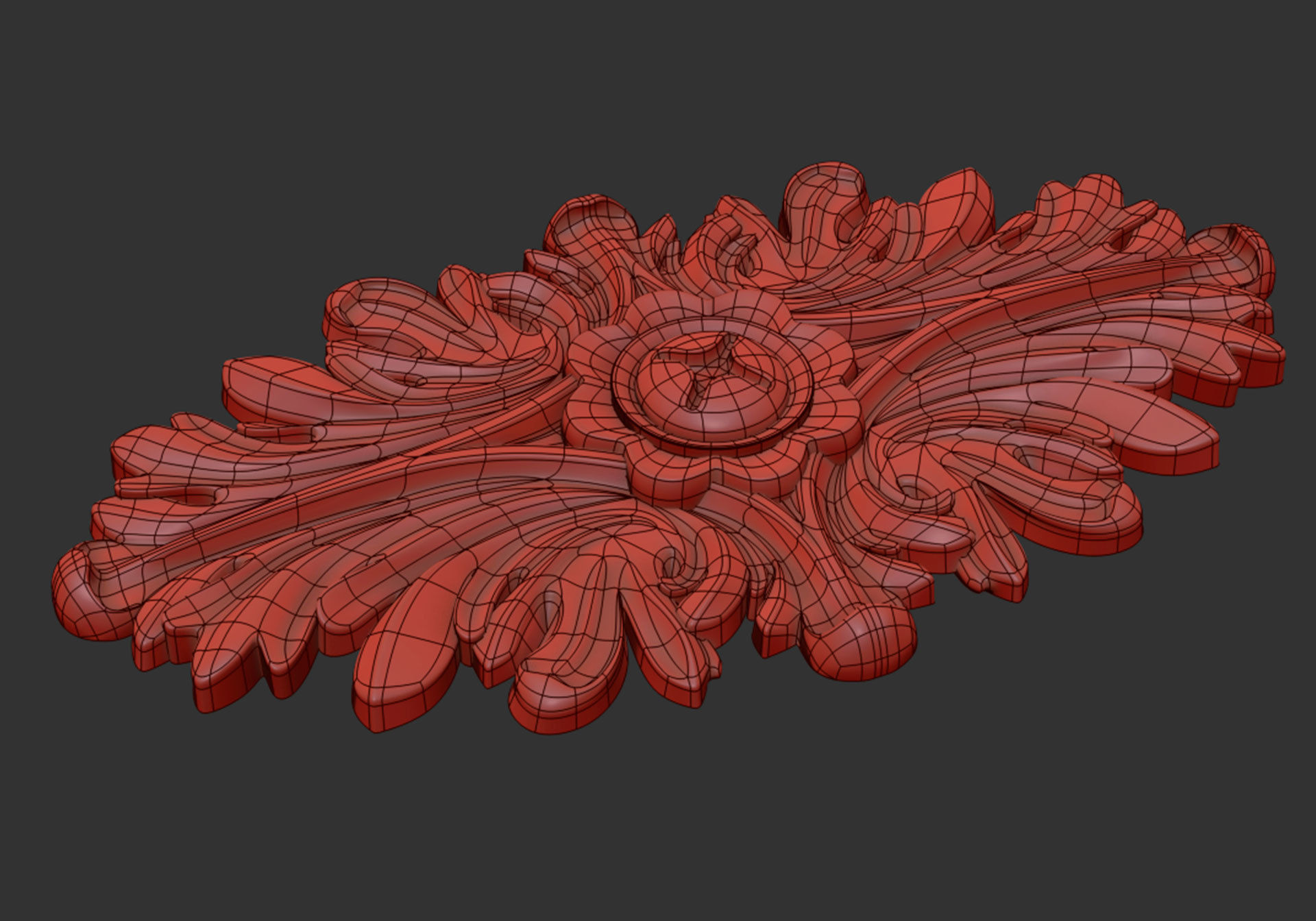 Round rosette 3D model_8