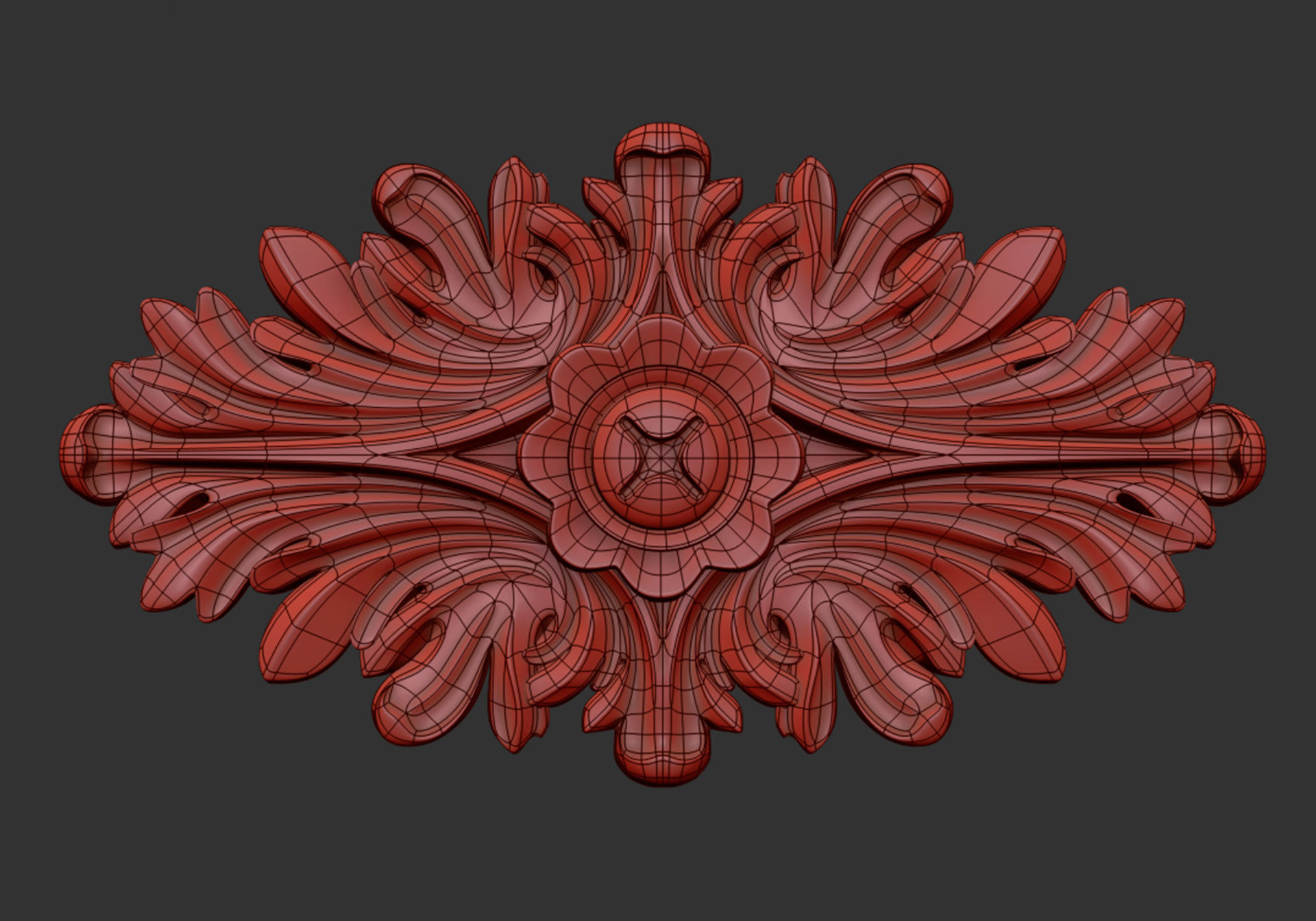Round rosette 3D model_7