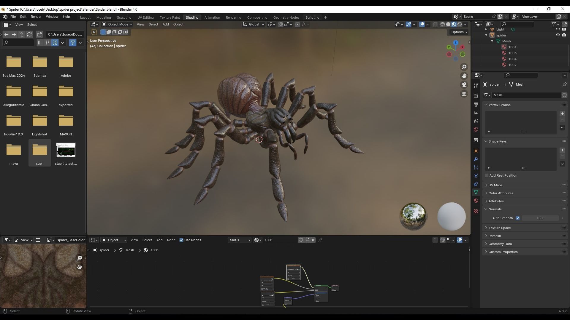 Spider Rigged and Animated Low-poly 3D model_25