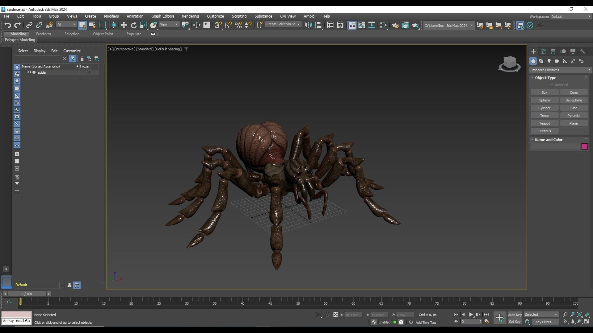 Spider Rigged and Animated Low-poly 3D model_23