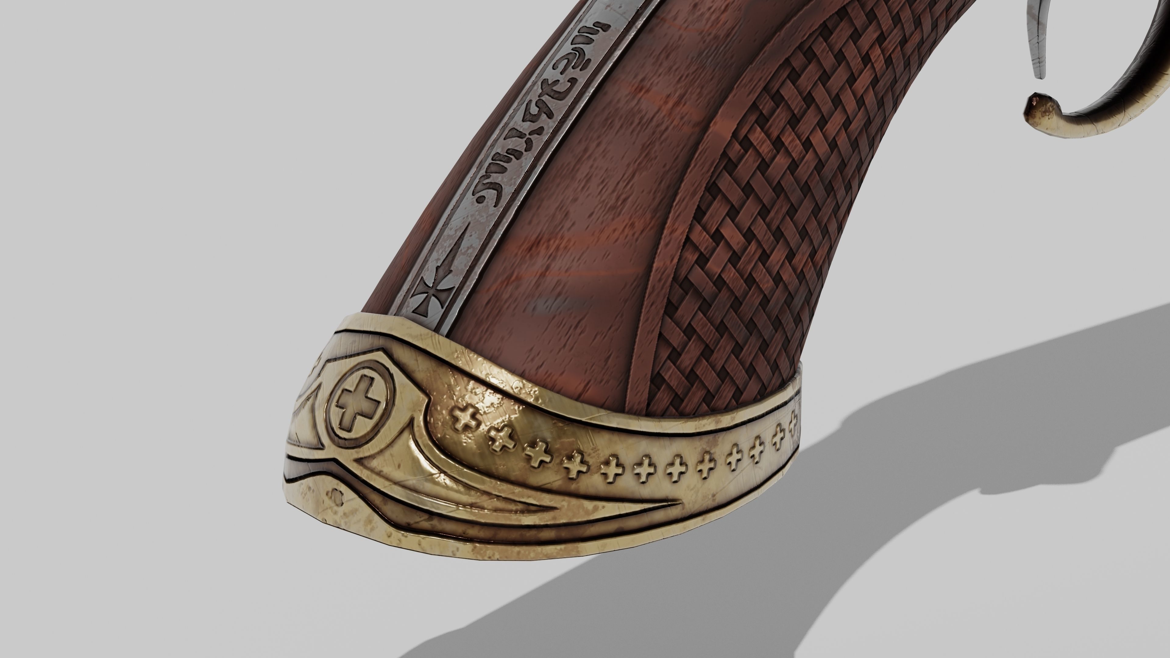 OB 00 19 vampire hunter main flintlock pistol Low-poly 3D model_2