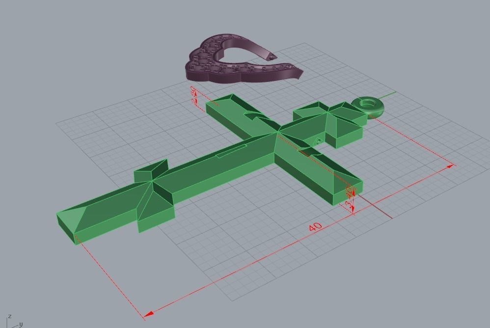 cross pendant  diamond stones 3D jewelry 3D print  3D print model_4
