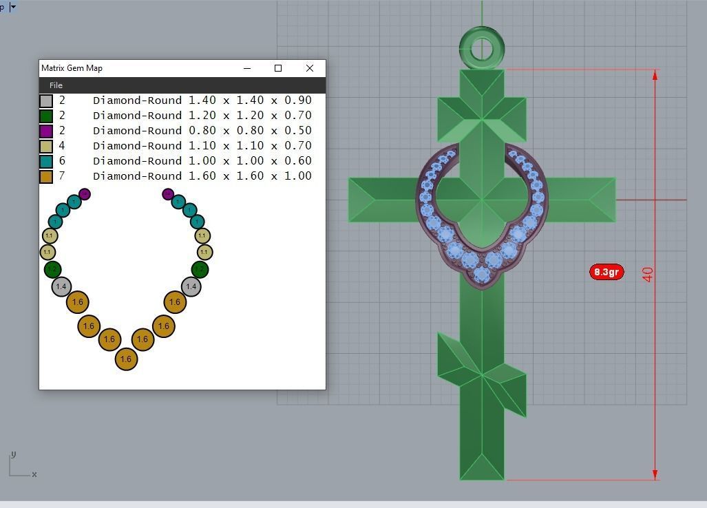 cross pendant  diamond stones 3D jewelry 3D print  3D print model_6