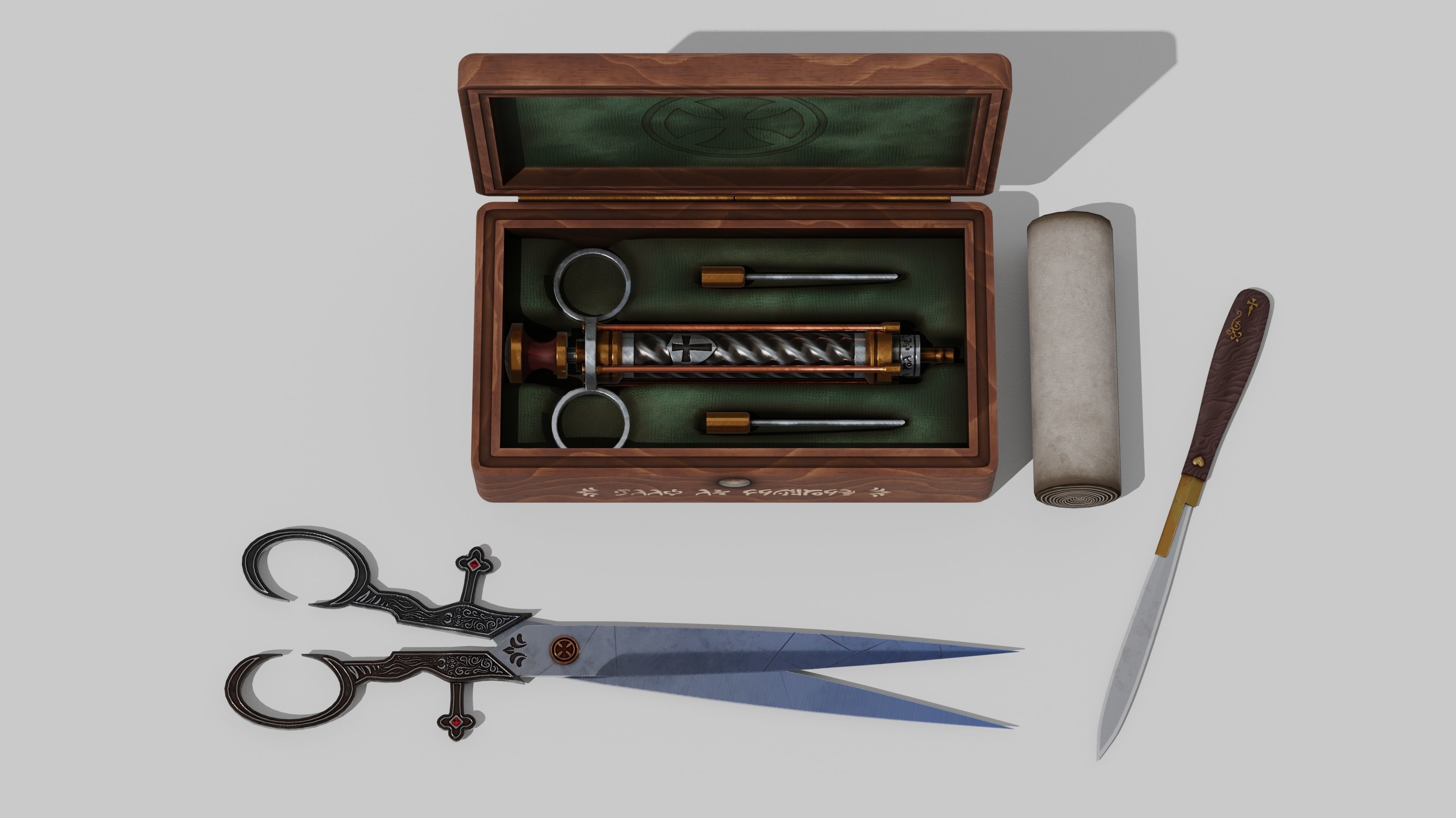 OB 00 20 vampire hunter medical kit Low-poly 3D model_4