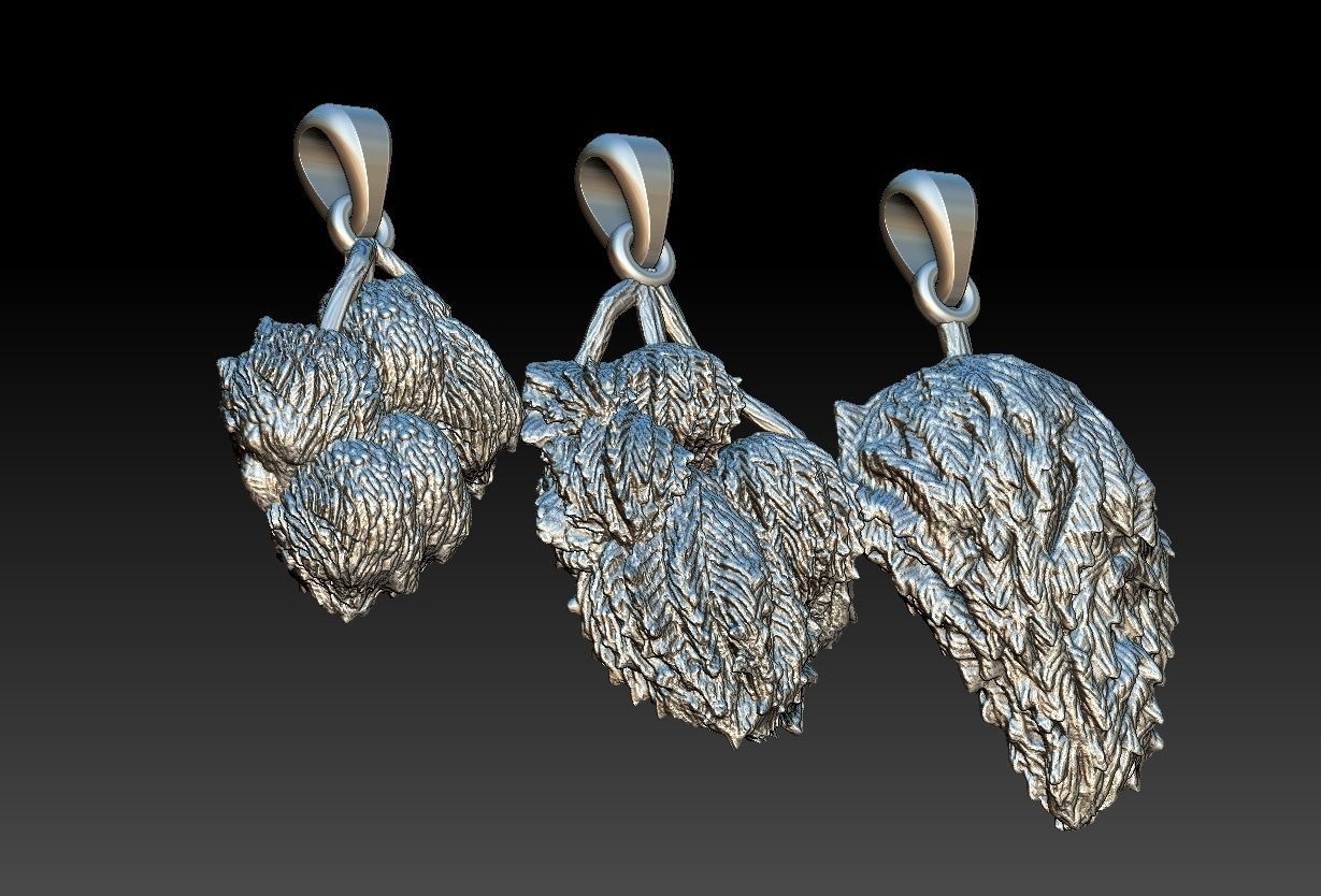Cannabis Ganja pendants 3D print model_17