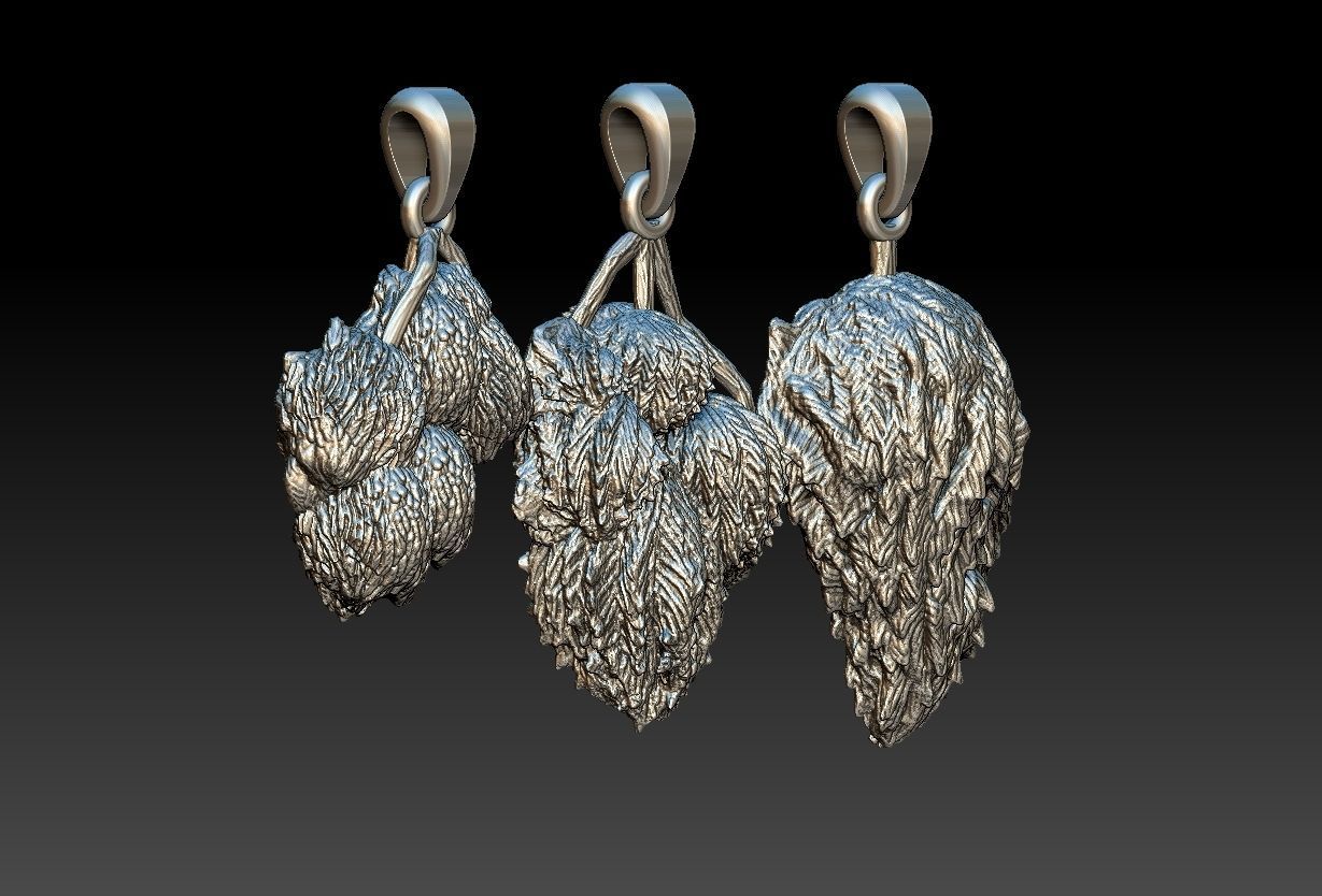 Cannabis Ganja pendants 3D print model_3