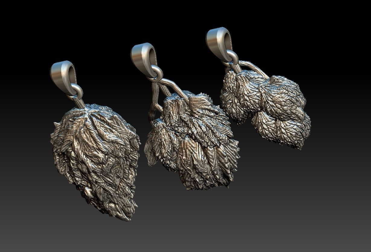 Cannabis Ganja pendants 3D print model_7