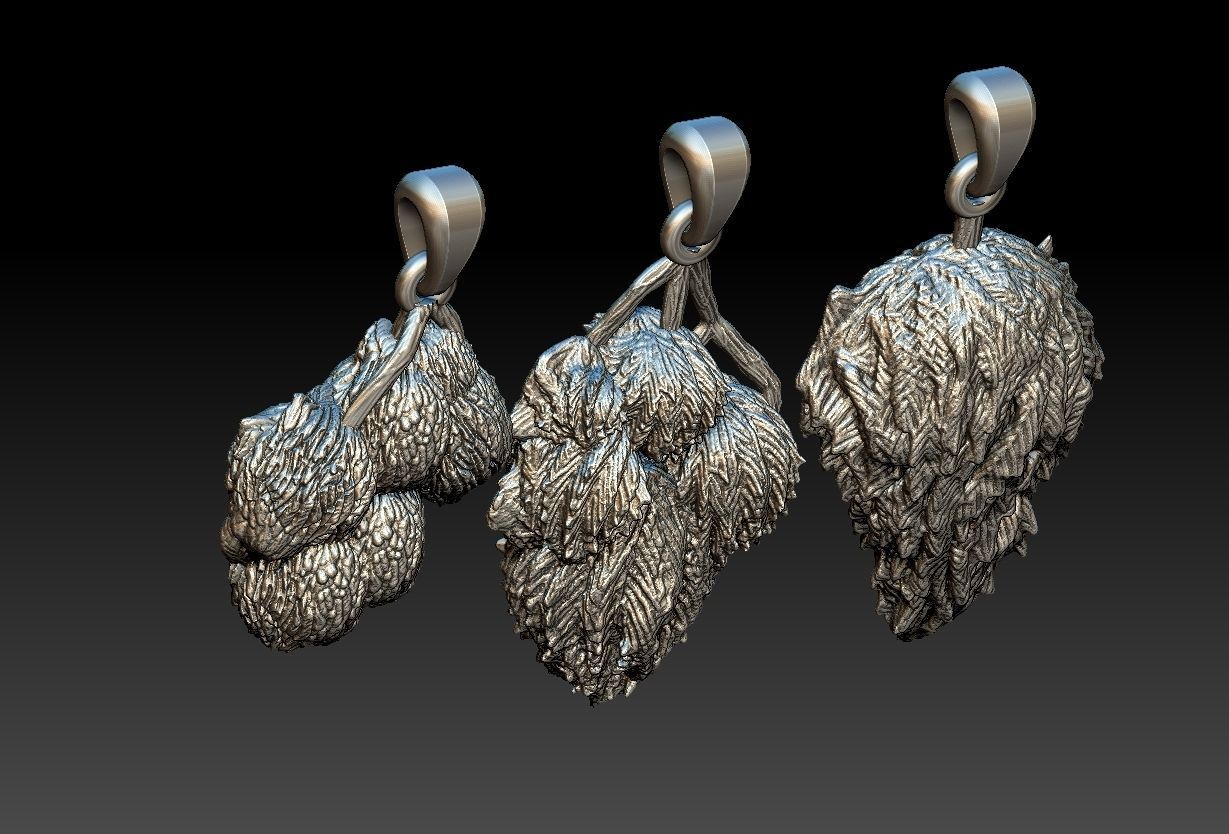 Cannabis Ganja pendants 3D print model_16