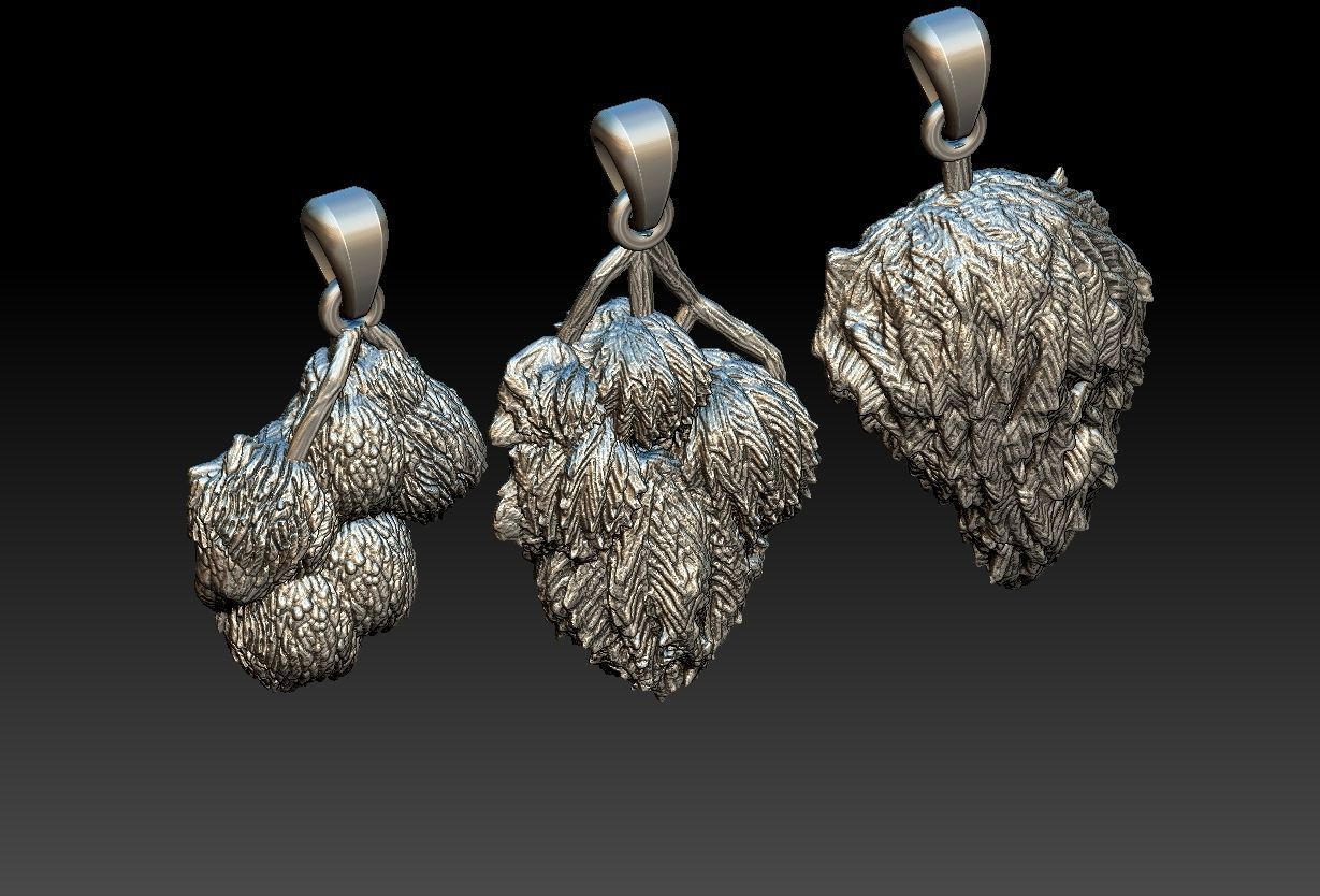 Cannabis Ganja pendants 3D print model_4
