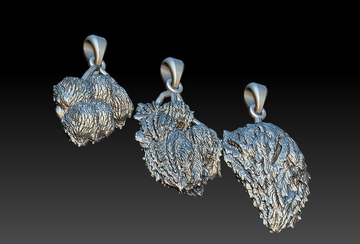 Cannabis Ganja pendants 3D print model_5
