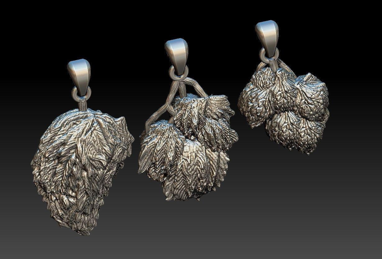 Cannabis Ganja pendants 3D print model_8