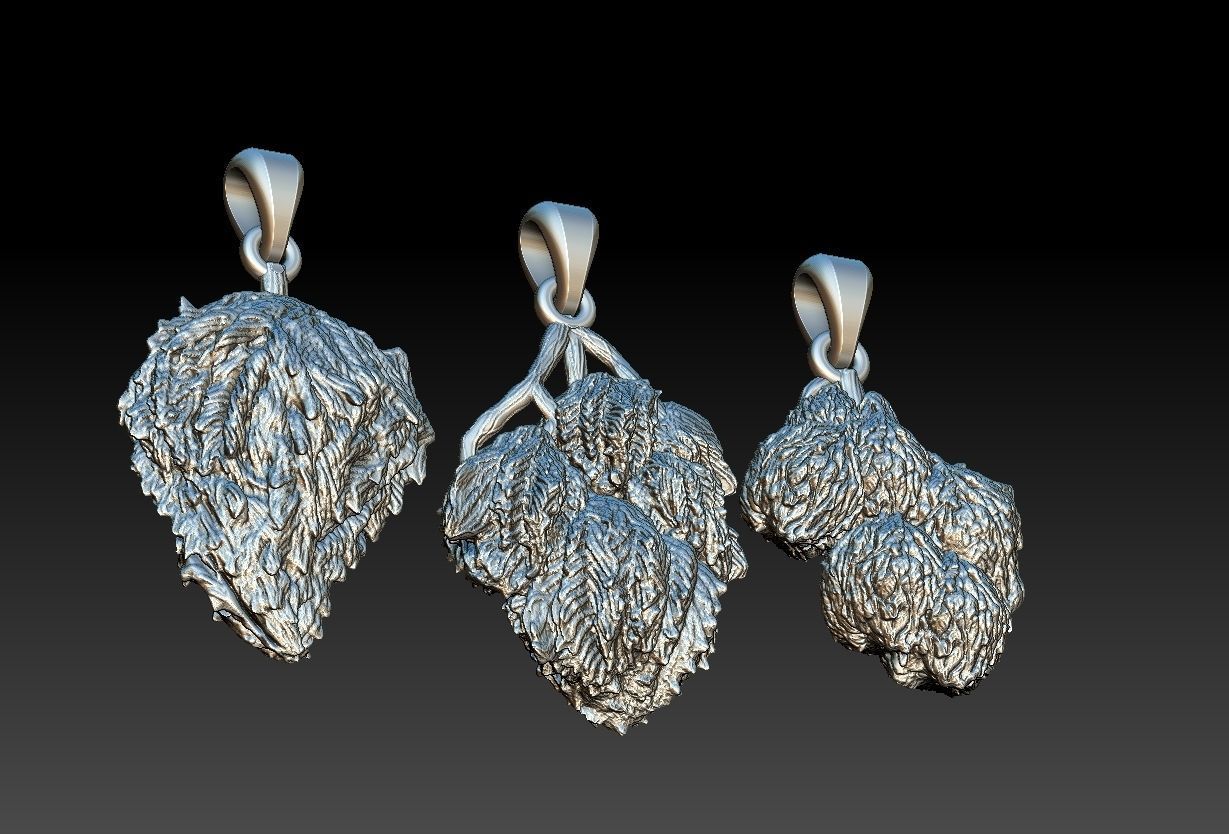 Cannabis Ganja pendants 3D print model_9