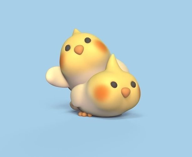 Two Cockatiels 3D print model