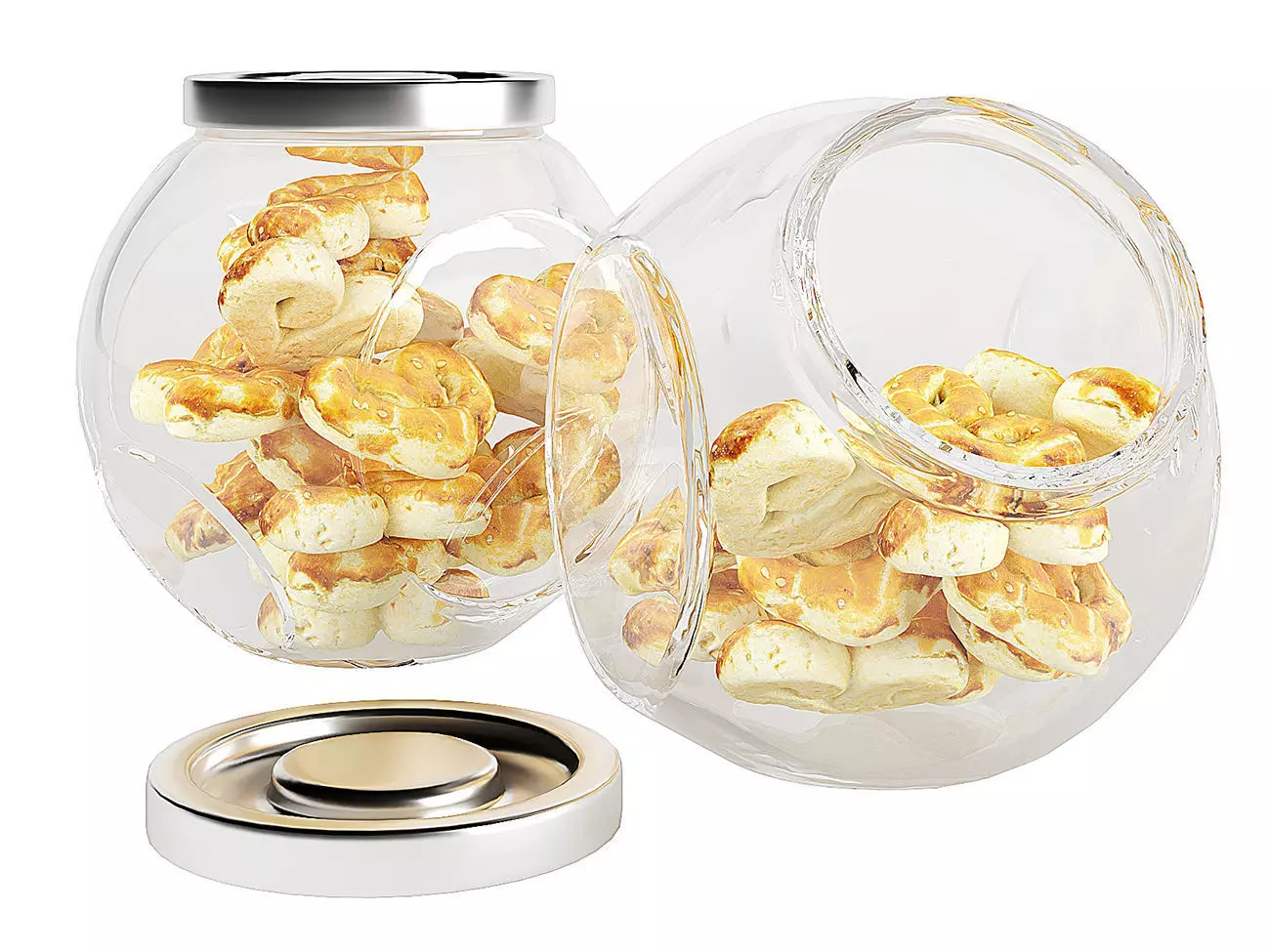 Chocolate Chip Cookies in a Glass Jar 12 3D model