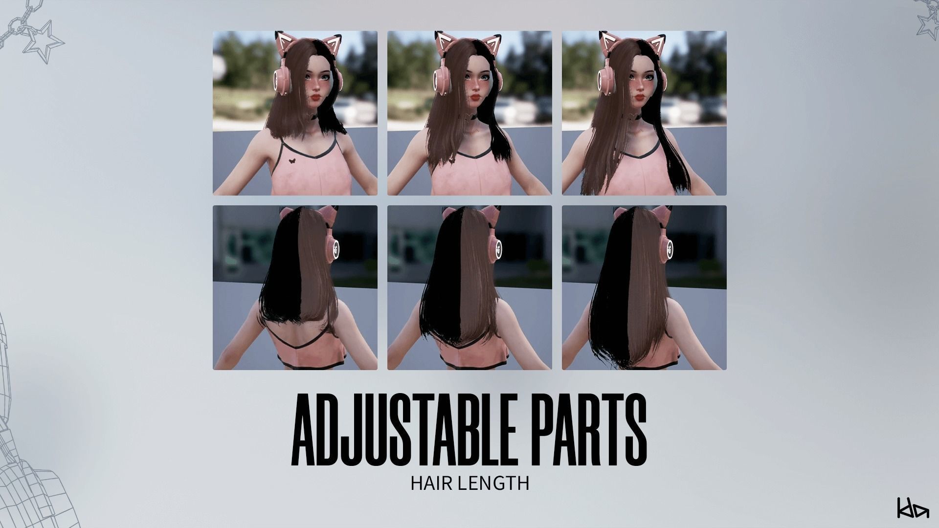 Gamer Girl - Game Ready Low-poly 3D model_11