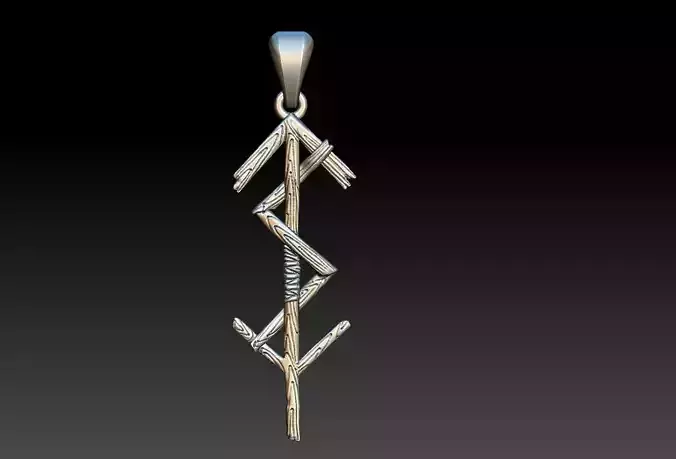 Viking Runes Pendant 3D print model